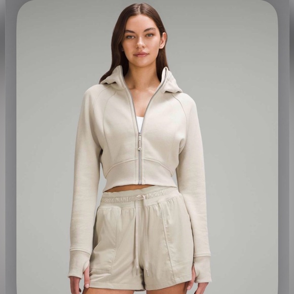 lululemon athletica Jackets & Blazers - Lululemon Scuba Full-Zip Cropped Hoodie Mojave Tan 6